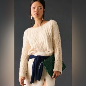 By Anthropologie Eyelash Cable-Knit Sweater